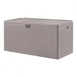 Hampton Bay 73 Gal. Grey Resin Wicker Outdoor Storage Deck Box with Lockable Lid 11 Hampton Bay 73 Gal. Grey Resin Wicker Outdoor Storage Deck Box with Lockable Lid -Hampton Bay Shop driftwood gray hampton bay deck boxes hbdb73g sl 1d 1000