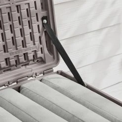 Hampton Bay 73 Gal. Grey Resin Wicker Outdoor Storage Deck Box with Lockable Lid 9 Hampton Bay 73 Gal. Grey Resin Wicker Outdoor Storage Deck Box with Lockable Lid -Hampton Bay Shop driftwood gray hampton bay deck boxes hbdb73g sl 40 1000