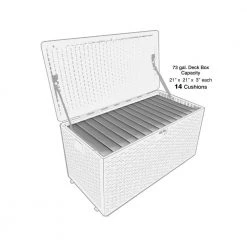 Hampton Bay 73 Gal. Grey Resin Wicker Outdoor Storage Deck Box with Lockable Lid 13 Hampton Bay 73 Gal. Grey Resin Wicker Outdoor Storage Deck Box with Lockable Lid -Hampton Bay Shop driftwood gray hampton bay deck boxes hbdb73g sl c3 1000