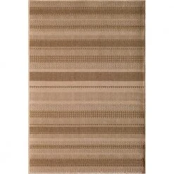 Hampton Bay Santorini Large Stripe Earth 8 ft. x 10 ft. Indoor/Outdoor Area Rug