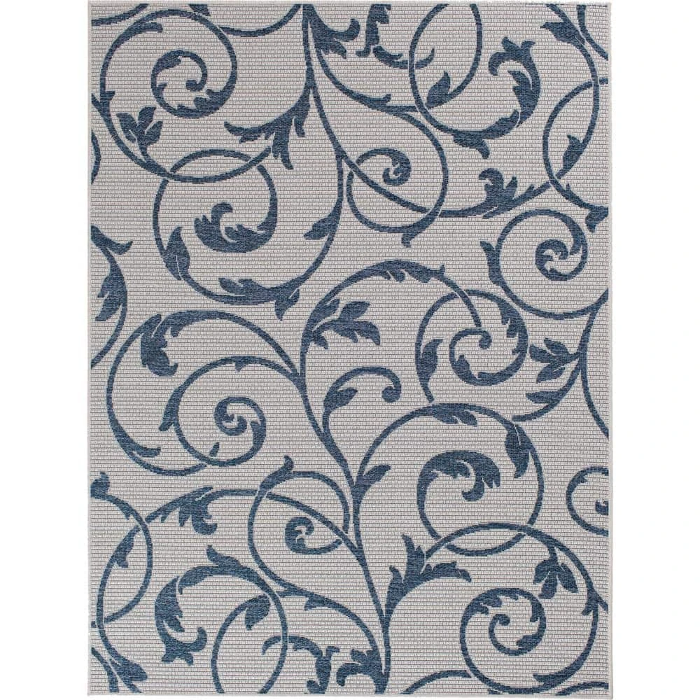 Hampton Bay Santorini Macala Ecru/Cobalt 5 ft. x 8 ft. Indoor/Outdoor Area Rug 1 Hampton Bay Santorini Macala Ecru/Cobalt 5 ft. x 8 ft. Indoor/Outdoor Area Rug