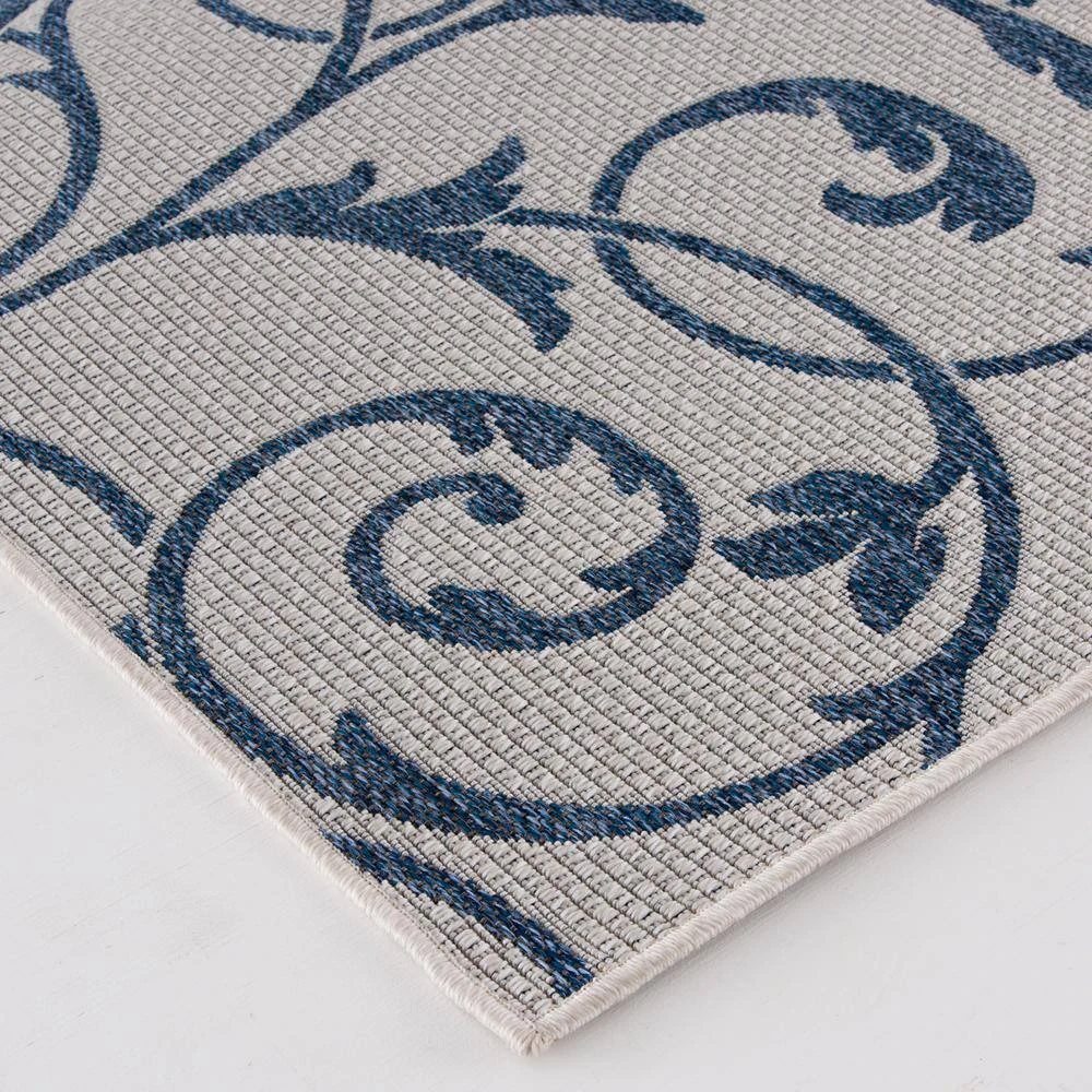 Hampton Bay Santorini Macala Ecru/Cobalt 5 ft. x 8 ft. Indoor/Outdoor Area Rug 5 Hampton Bay Santorini Macala Ecru/Cobalt 5 ft. x 8 ft. Indoor/Outdoor Area Rug - Image 5