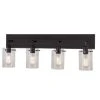 Hampton Bay Regan 29.13 in. 4-Light Espresso Bronze Bathroom Vanity Light with Clear Glass Shades
