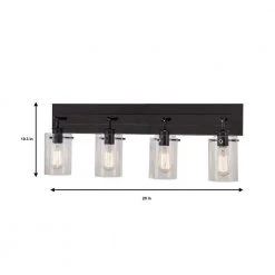 Hampton Bay Regan 29.13 in. 4-Light Espresso Bronze Bathroom Vanity Light with Clear Glass Shades -Hampton Bay Shop espresso bronze hampton bay vanity lighting ds19069 c3 1000