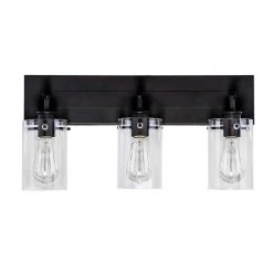 Hampton Bay Regan 21 in. 3-Light Espresso Bronze Bathroom Vanity Light with Clear Glass Shades 20 Hampton Bay Regan 21 in. 3-Light Espresso Bronze Bathroom Vanity Light with Clear Glass Shades -Hampton Bay Shop espresso bronze hampton bay vanity lighting ds19267 1f 1000