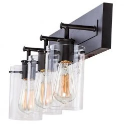 Hampton Bay Regan 21 in. 3-Light Espresso Bronze Bathroom Vanity Light with Clear Glass Shades 23 Hampton Bay Regan 21 in. 3-Light Espresso Bronze Bathroom Vanity Light with Clear Glass Shades -Hampton Bay Shop espresso bronze hampton bay vanity lighting ds19267 76 1000