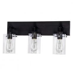 Hampton Bay Regan 21 in. 3-Light Espresso Bronze Bathroom Vanity Light with Clear Glass Shades 22 Hampton Bay Regan 21 in. 3-Light Espresso Bronze Bathroom Vanity Light with Clear Glass Shades -Hampton Bay Shop espresso bronze hampton bay vanity lighting ds19267 fa 1000
