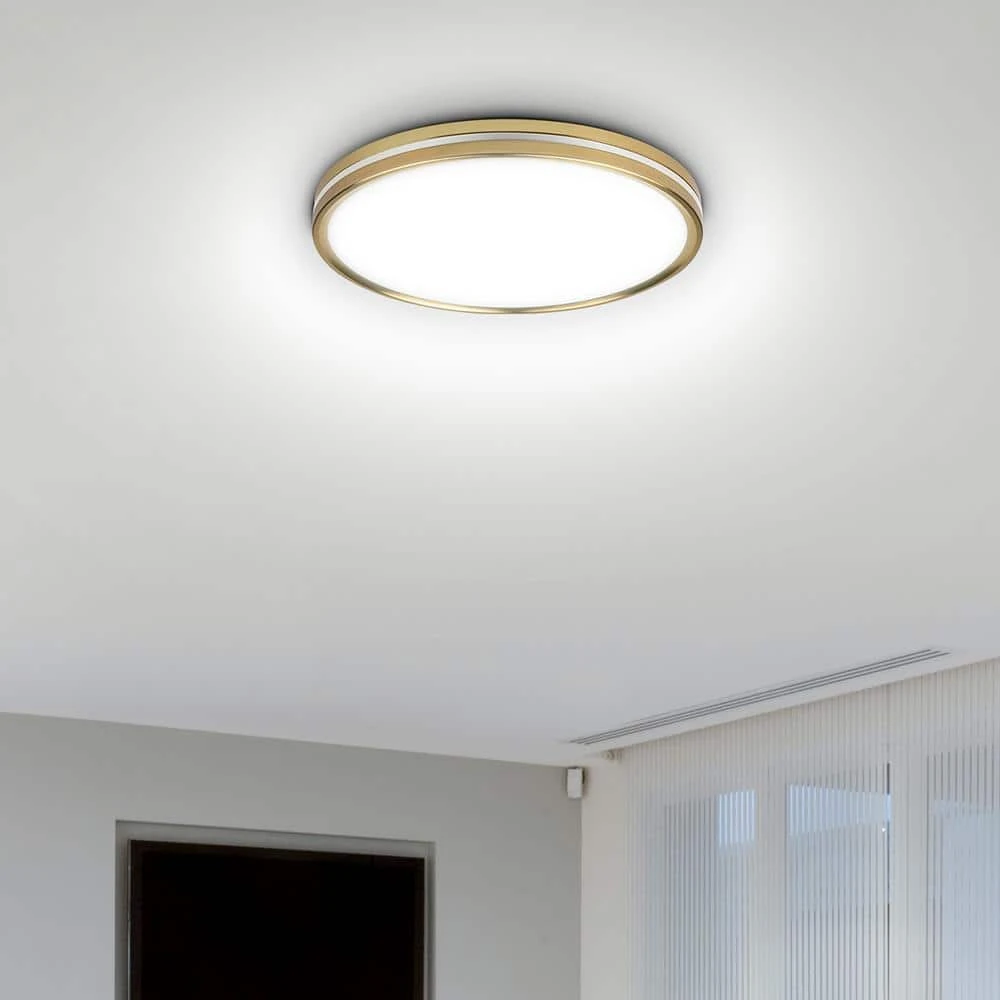 Hampton Bay ASHBURROW 15 in. Gold Selectable LED Flush Mount with Night Light 9 Hampton Bay ASHBURROW 15 in. Gold Selectable LED Flush Mount with Night Light - Image 9