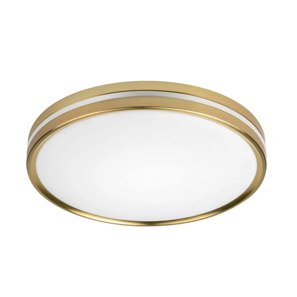Hampton Bay ASHBURROW 15 in. Gold Selectable LED Flush Mount with Night Light 1 Hampton Bay ASHBURROW 15 in. Gold Selectable LED Flush Mount with Night Light