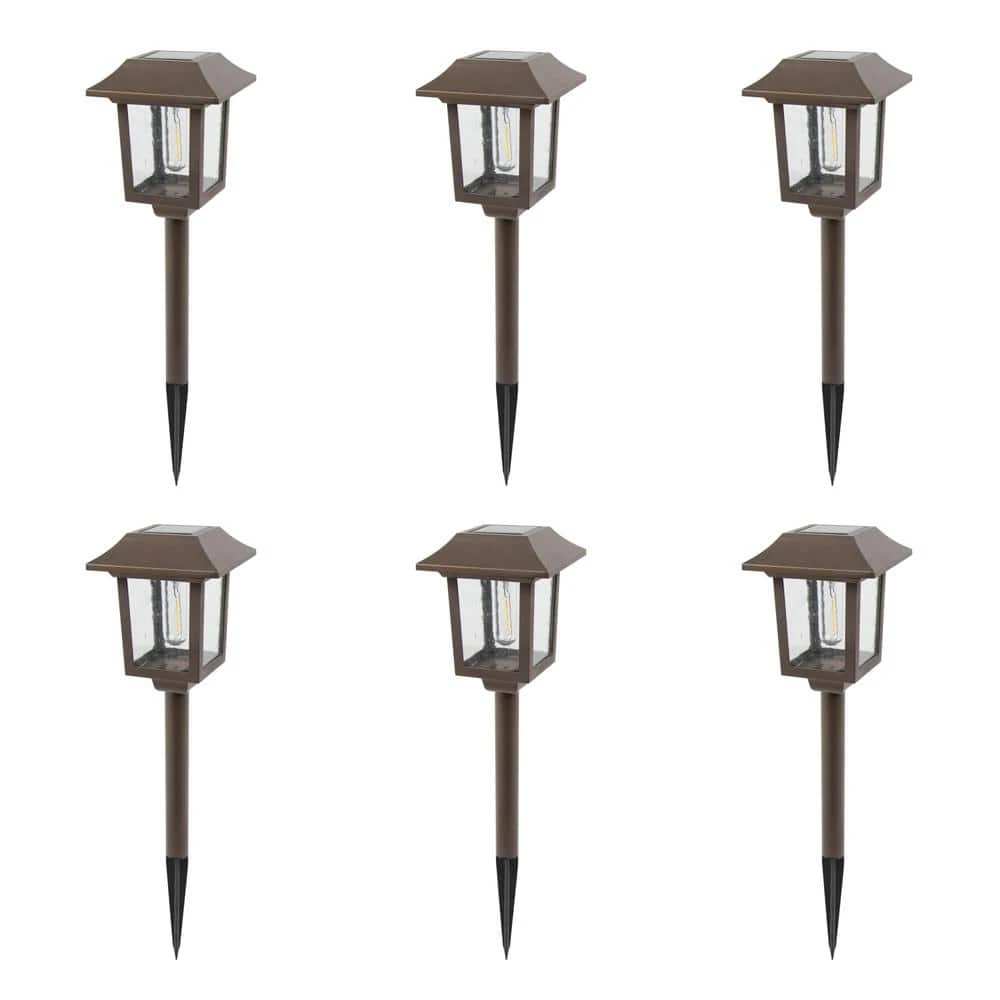 Hampton Bay Mitchell 10 Lumens Solar Golden Bronze Filament LED Path Light (6-Pack) 1 Hampton Bay Mitchell 10 Lumens Solar Golden Bronze Filament LED Path Light (6-Pack)