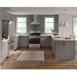 Hampton Bay Cambridge Shaker Assembled 36 in. x 34.5 in. x 24.5 in. Blind Base Cabinet in Gray -Hampton Bay Shop gray hampton bay assembled kitchen cabinets ca3635l kg 40 1000
