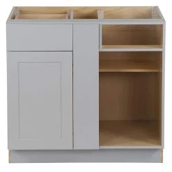 Hampton Bay Cambridge Shaker Assembled 36 in. x 34.5 in. x 24.5 in. Blind Base Cabinet in Gray