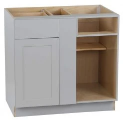 Hampton Bay Cambridge Shaker Assembled 36 in. x 34.5 in. x 24.5 in. Blind Base Cabinet in Gray -Hampton Bay Shop gray hampton bay assembled kitchen cabinets ca3635l kg c3 1000