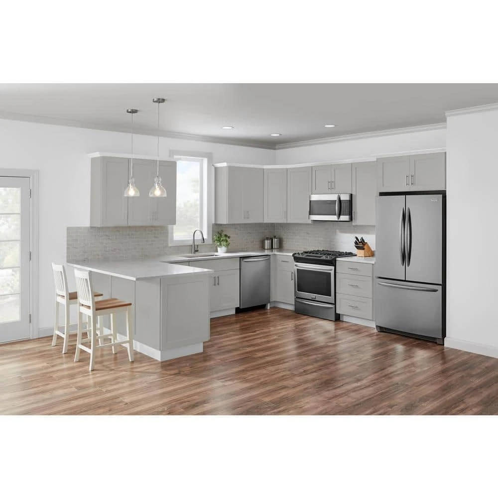 Hampton Bay Avondale Shaker Gray Quick Assemble Plywood 4.5 in x 90 in Toe Kick (90 in W x 4.5 in H x 0.25 in D) 2 Hampton Bay Avondale Shaker Gray Quick Assemble Plywood 4.5 in x 90 in Toe Kick (90 in W x 4.5 in H x 0.25 in D) - Image 2