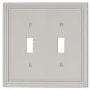 Hampton Bay Hallcrest 2 Gang Toggle Metal Wall Plate - Gray