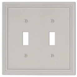 Hampton Bay Hallcrest 2 Gang Toggle Metal Wall Plate - Gray