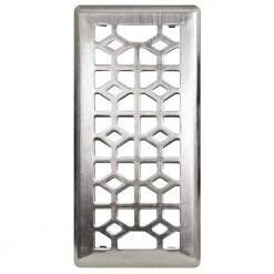 Hampton Bay Abstract 4 in. x 10 in. Steel Floor Register in Brushed Nickel