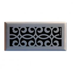 Hampton Bay Classic Scroll 4 in. x 10 in. Steel Floor Register in Brushed Nickel