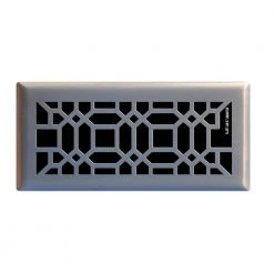 Hampton Bay Oriental 4 in. x 10 in. Steel Floor Register in Brushed Nickel