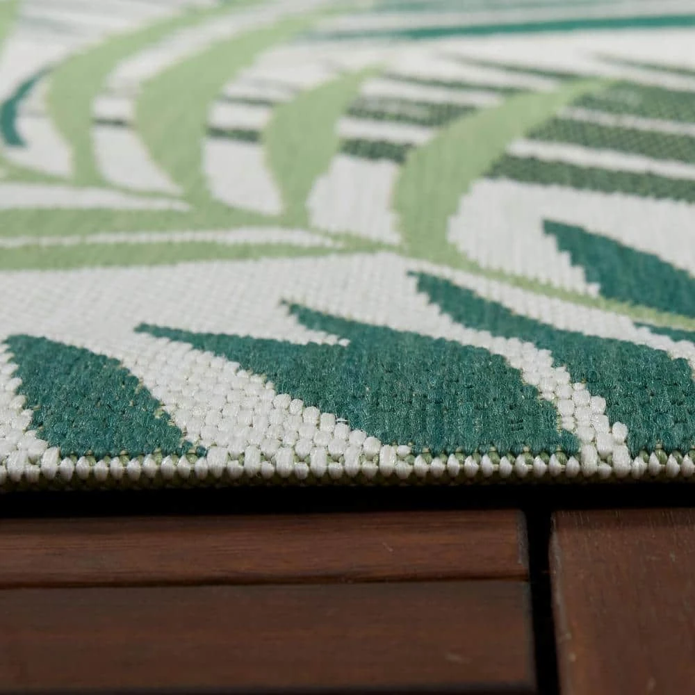 Hampton Bay Green Palms 9 ft. x 12 ft. Indoor/Outdoor Area Rug 3 Hampton Bay Green Palms 9 ft. x 12 ft. Indoor/Outdoor Area Rug - Image 3