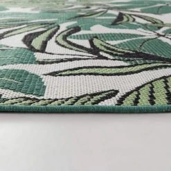 Hampton Bay Green 9 ft. x 12 ft. Palm Indoor/Outdoor Area Rug -Hampton Bay Shop green hampton bay outdoor rugs 3105599 1f 1000