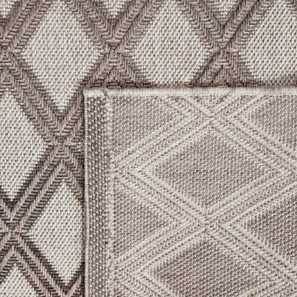 Hampton Bay Basket Weave Gray 8 ft. x 10 ft. Trellis Indoor/Outdoor Area Rug 5 Hampton Bay Basket Weave Gray 8 ft. x 10 ft. Trellis Indoor/Outdoor Area Rug - Image 5