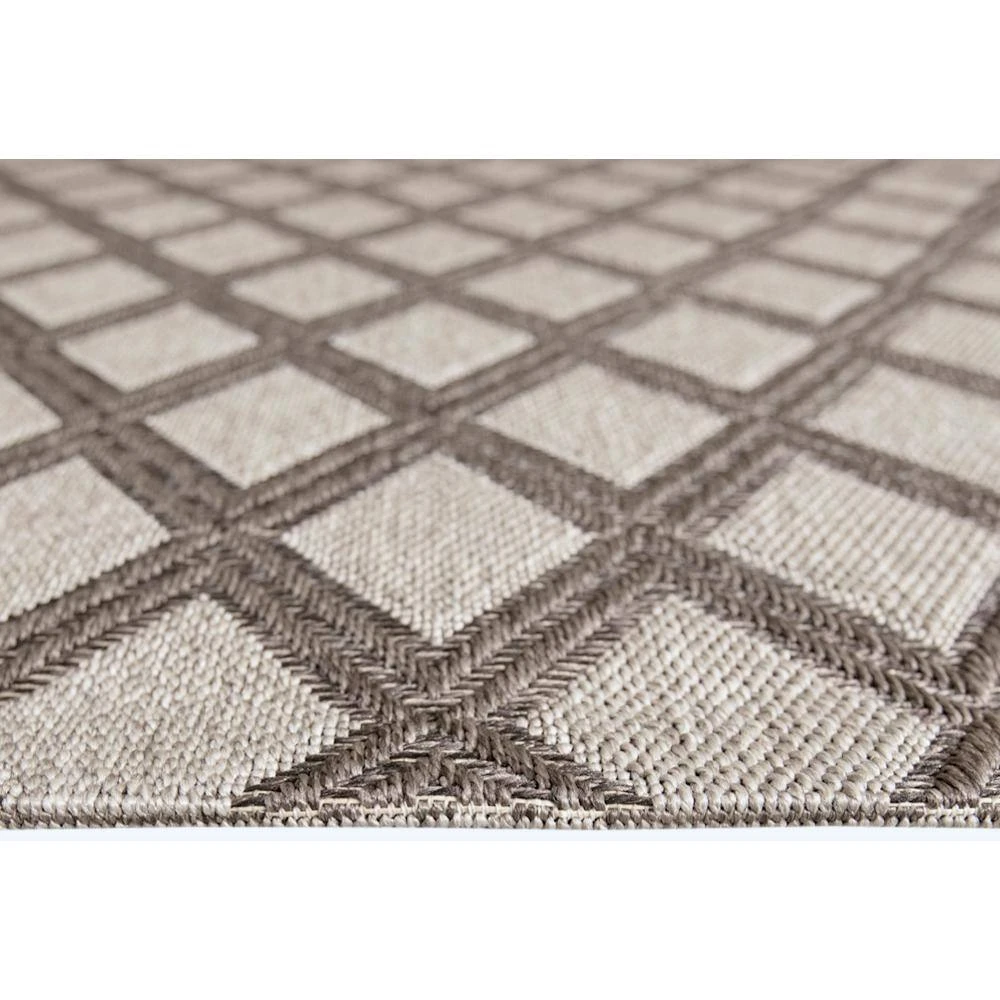 Hampton Bay Basket Weave Gray 8 ft. x 10 ft. Trellis Indoor/Outdoor Area Rug 3 Hampton Bay Basket Weave Gray 8 ft. x 10 ft. Trellis Indoor/Outdoor Area Rug - Image 3