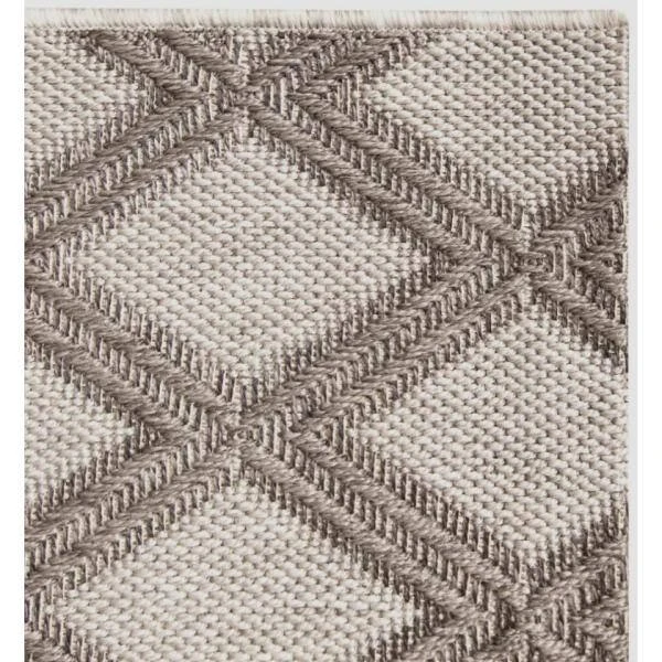 Hampton Bay Basket Weave Gray 8 ft. x 10 ft. Trellis Indoor/Outdoor Area Rug 4 Hampton Bay Basket Weave Gray 8 ft. x 10 ft. Trellis Indoor/Outdoor Area Rug - Image 4