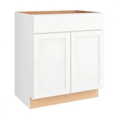 Hampton Bay Courtland Shaker Assembled 30 in. Vanity Sink Base Cabinet in Polar White