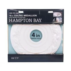 Hampton Bay 16 in. White Decorative Ceiling Medallion -Hampton Bay Shop hampton bay ceiling medallions 805124 4f 1000