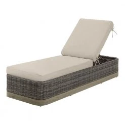Hampton Bay 24.75 in. x 76 in. CushionGuard Outdoor Chaise Lounge Replacement Cushion in Putty (2-Pack) -Hampton Bay Shop hampton bay chaise lounge cushions 89 pu1scl 2 40 1000