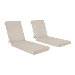 Hampton Bay 24.75 in. x 76 in. CushionGuard Outdoor Chaise Lounge Replacement Cushion in Putty (2-Pack)