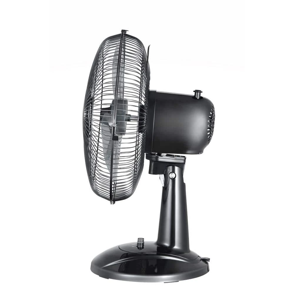 Hampton Bay 12 in. Black Portable Personal Table Fan 4 Hampton Bay 12 in. Black Portable Personal Table Fan - Image 4