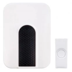 Hampton Bay Wireless Plug-In Doorbell Kit with Wireless Push Button, White
