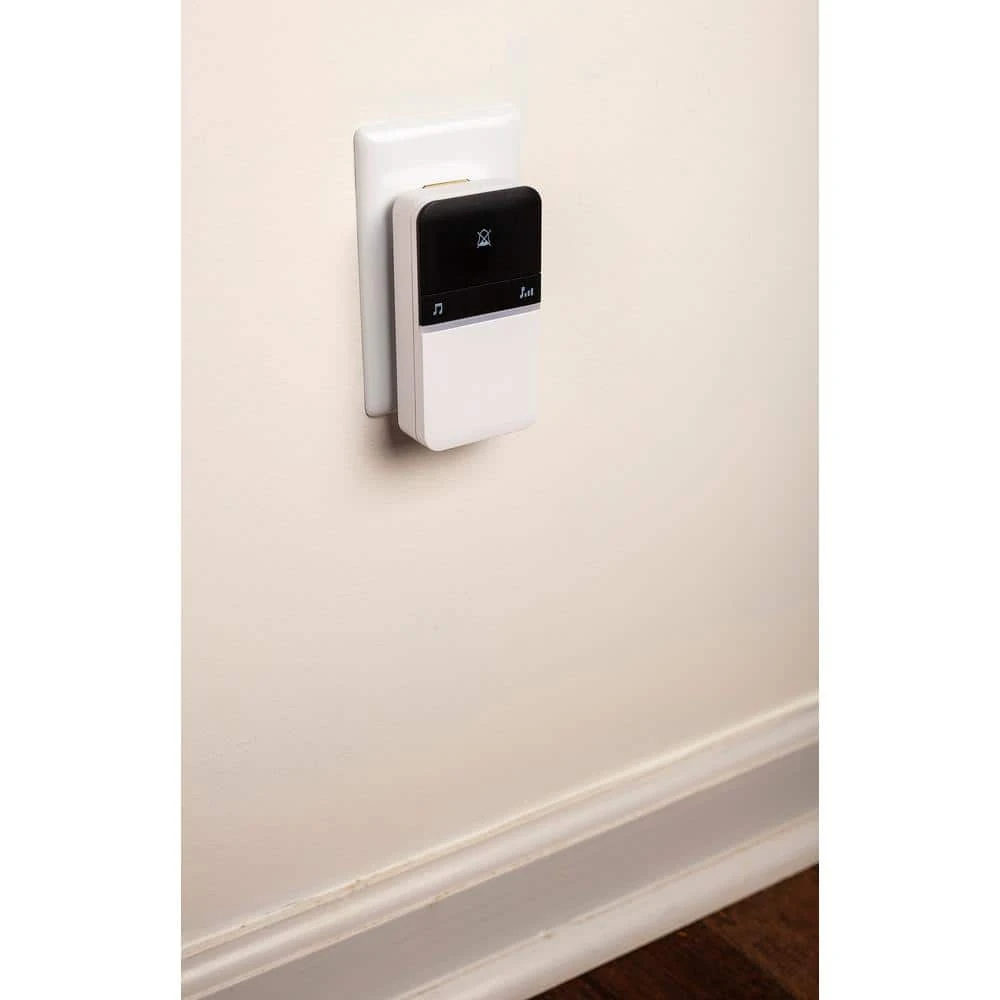 Hampton Bay Wireless Plug-In Doorbell Kit with LED Indicator and Wireless Push Button, White 6 Hampton Bay Wireless Plug-In Doorbell Kit with LED Indicator and Wireless Push Button, White - Image 6