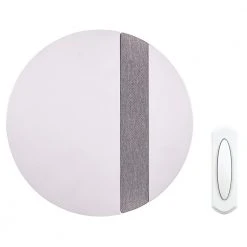Hampton Bay Wireless Battery Operated Doorbell Kit with Wireless Push Button, White with Gray Fabric