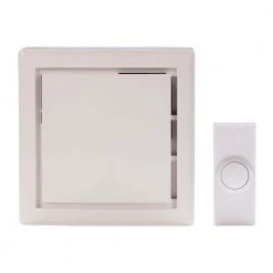 Hampton Bay Wireless Plug-In Doorbell Kit with Wireless Push Button, White