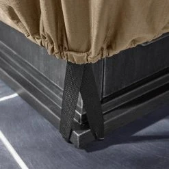 Hampton Bay 35.25 in. L x 35.25 in. W x 18 in. H Beige Patio Square Fire Pit Cover -Hampton Bay Shop hampton bay fire pit covers hb210115 1d 1000