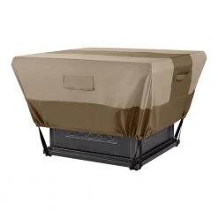 Hampton Bay 35.25 in. L x 35.25 in. W x 18 in. H Beige Patio Square Fire Pit Cover -Hampton Bay Shop hampton bay fire pit covers hb210115 40 1000