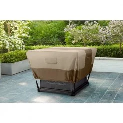 Hampton Bay 35.25 in. L x 35.25 in. W x 18 in. H Beige Patio Square Fire Pit Cover