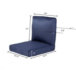 Hampton Bay Spring Haven 23 in. x 26 in. CushionGuard 2-Piece Outdoor Deep Seat Replacement Cushion Set in Midnight -Hampton Bay Shop hampton bay lounge chair cushions 89 20301mb a0 1000