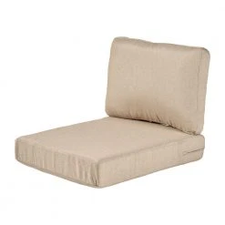 Hampton Bay 25 in. x 22 in. x 4in. Beverly Beige Replacement 2-Piece Outdoor Sectional Chair Cushion Set
