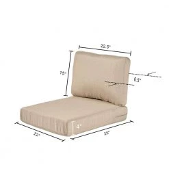 Hampton Bay 25 in. x 22 in. x 4in. Beverly Beige Replacement 2-Piece Outdoor Sectional Chair Cushion Set -Hampton Bay Shop hampton bay lounge chair cushions 89 22301 a0 1000