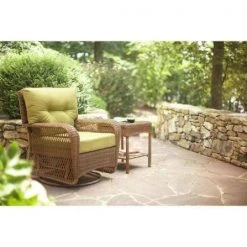 Hampton Bay 26.5 in. x 23.5 in. x 4 in. Charlottetown Green Bean Outdoor Swivel Chair Replacement Cushion -Hampton Bay Shop hampton bay lounge chair cushions 89 55644 31 1000