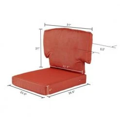 Hampton Bay Charlottetown 23 in. x 26 in. CushionGuard 2-Piece Outdoor Deep Seat Replacement Cushion Set in Quarry Red (2-Pack) -Hampton Bay Shop hampton bay lounge chair cushions 89 qr26sb 2 1d 1000