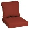 Hampton Bay 24 in. x 22 in. CushionGuard 2-Piece Deep Seating Outdoor Lounge Chair Cushion in Chili