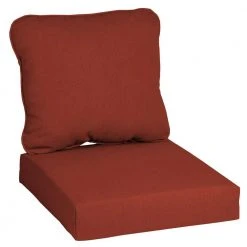 Hampton Bay 24 in. x 22 in. CushionGuard 2-Piece Deep Seating Outdoor Lounge Chair Cushion in Chili