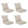 Hampton Bay 22 in. x 24 in. Deep Seating Outdoor Lounge Chair Cushion in Putty (4-Pack)