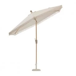 Hampton Bay 9 ft. Aluminum Market Auto Tilt Patio Umbrella in Almond -Hampton Bay Shop hampton bay market umbrellas 9109 015405lw 40 1000