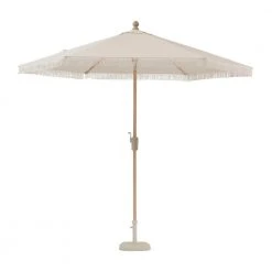 Hampton Bay 9 ft. Aluminum Market Auto Tilt Patio Umbrella in Almond